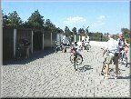 Fahrrad probe sitzen